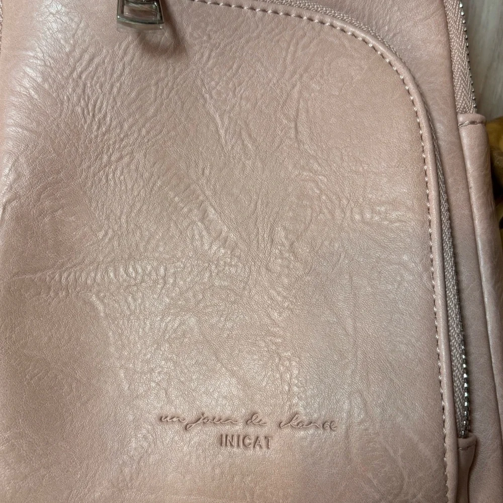 RFID Blocking Inicat Elegant Pink Leather Women's Travel Sling Shoulder Bag NWOT